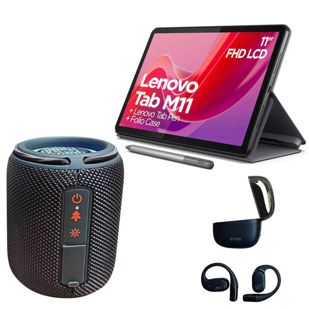 Tablet Lenovo Tab M11 11″ 4GB RAM/128GB ROM + Audífonos G-Tide OWS8 + Bocina Portátil G-tide Sv30