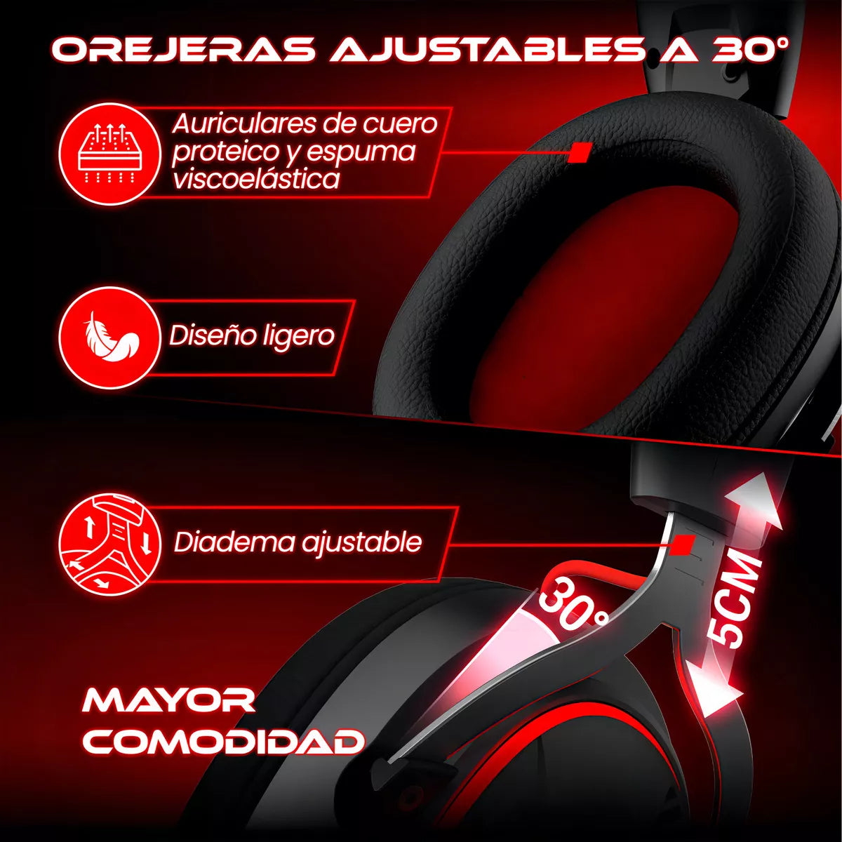 Audífonos gamer OXS G2 con micrófono y bocina G-tide. Combo