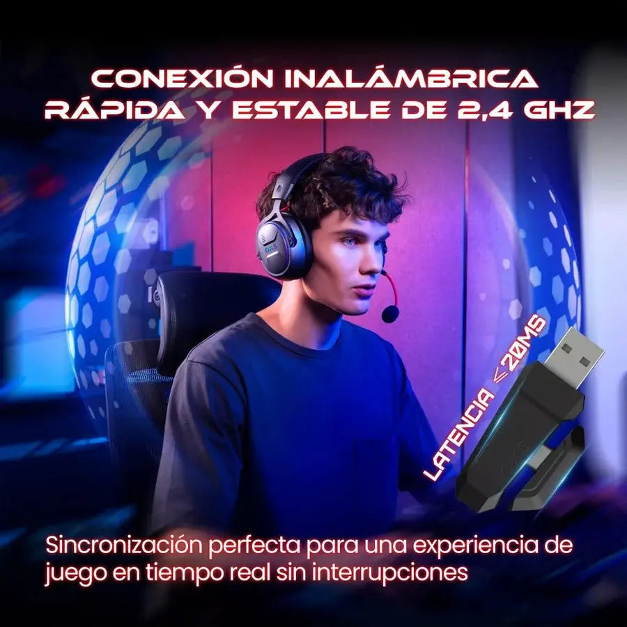Audífonos gamer OXS G2 con micrófono y bocina G-tide. Combo