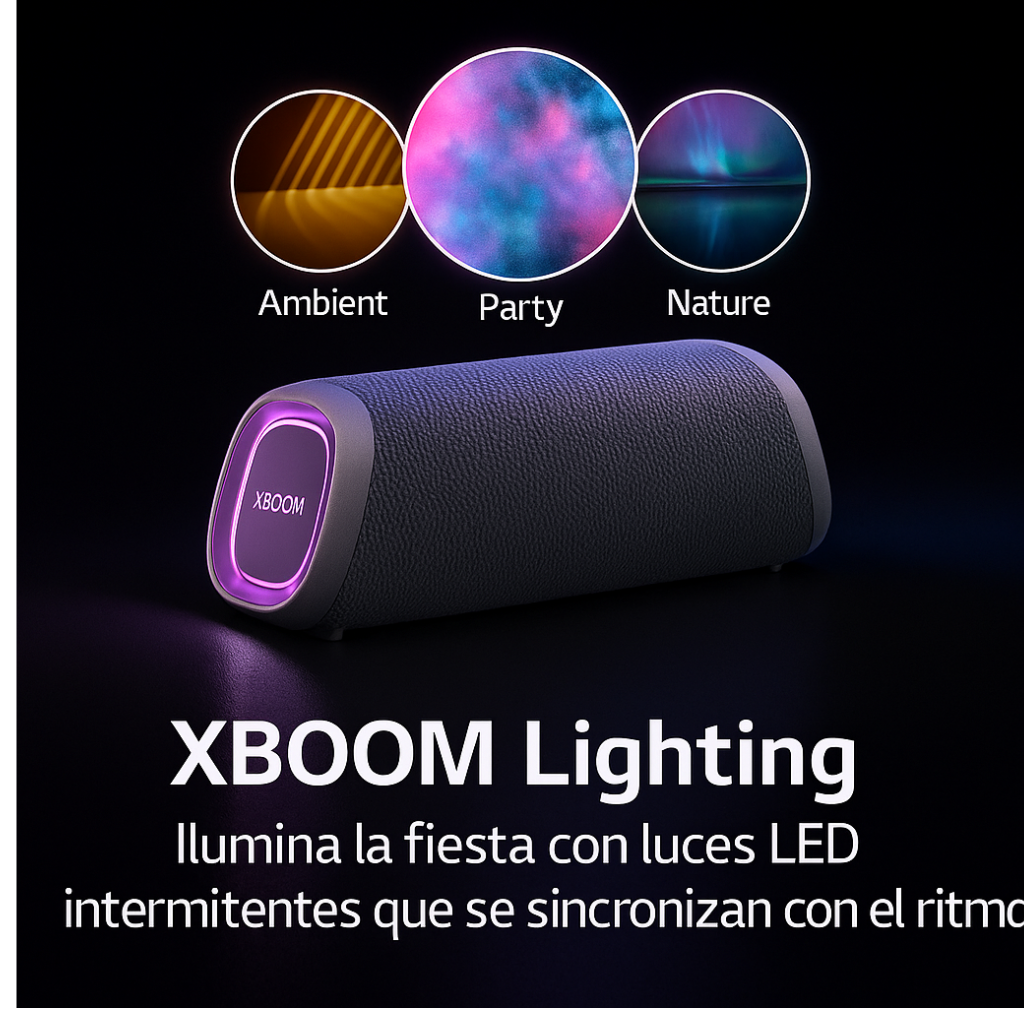 LG XBOOM Go  Potencia portátil con sonido premium y luces dinámicas