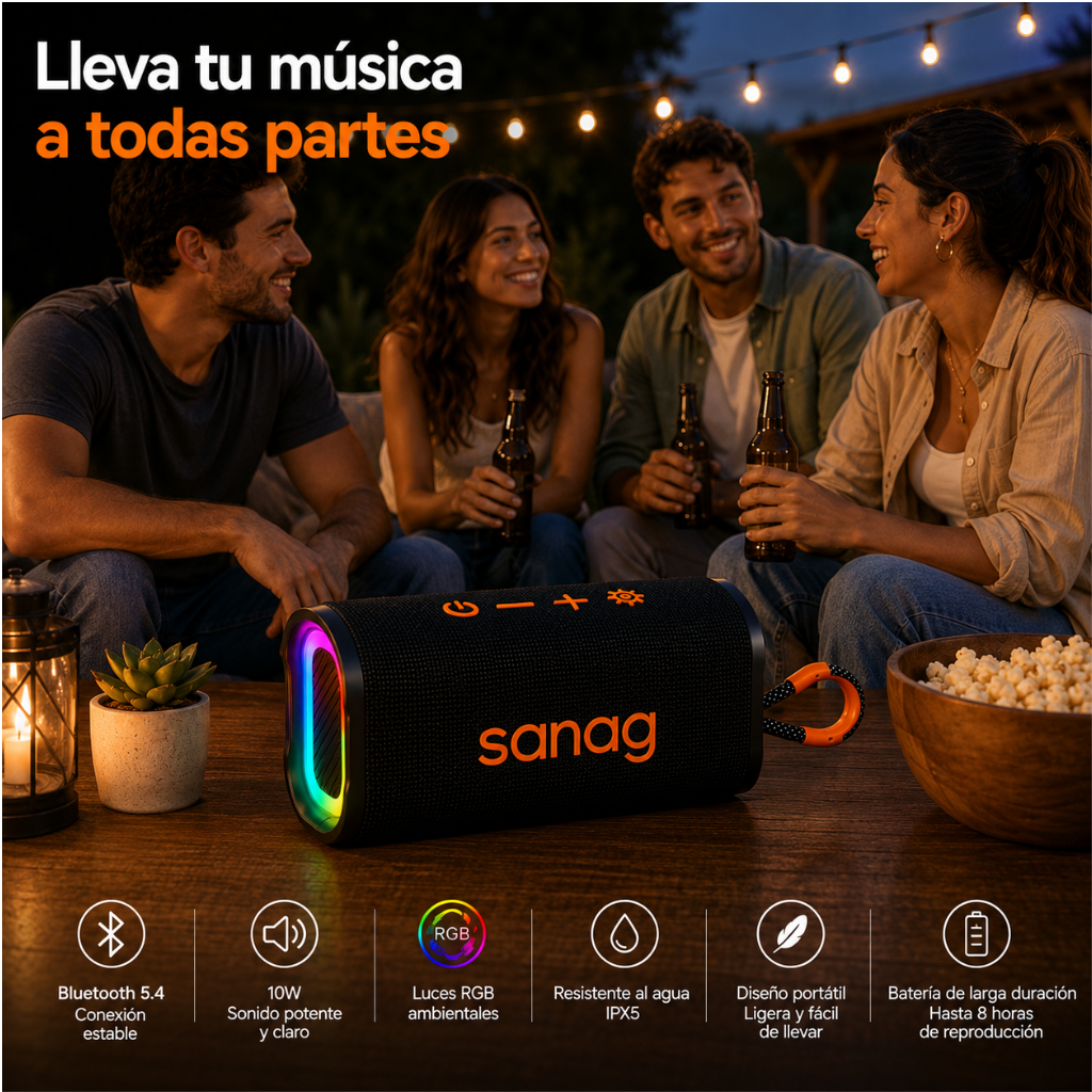 SMARTWATCH XIAOMI REDMI WATCH 6 ACTIVE (ORANGE) + BOCINA SANAG M15 (NEGRA)
