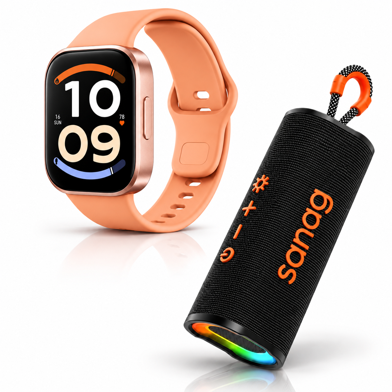 SMARTWATCH XIAOMI REDMI WATCH 6 ACTIVE (ORANGE) + BOCINA SANAG M15 (NEGRA)