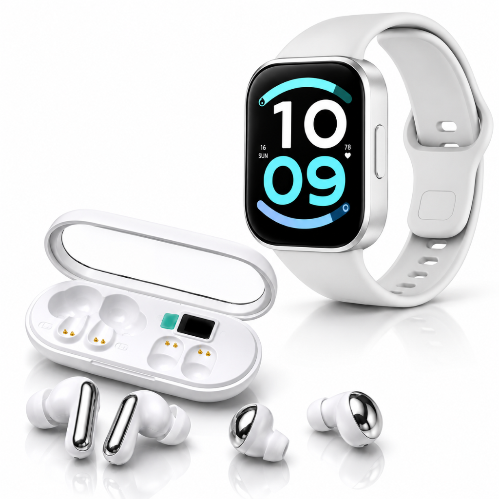 SMARTWATCH XIAMI REDMI WATCH 6 ACTIVE (PLATA) + AUDIFONOS HH MORE T 55 (PLATA)