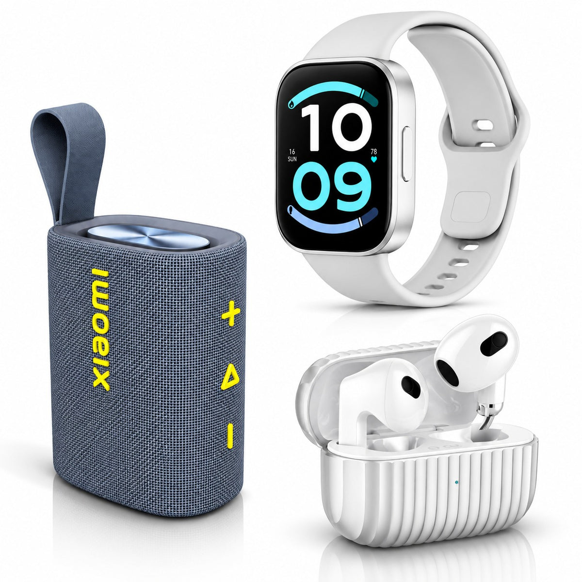 SMARTWATCH XIAOMI REDMI WACTH 6 ACTIVE (PLATA) +BOCINA XIAOMI SOUND POCKET (AZUL)+AUDIFONOS G-TIDE H21 (PLATA)