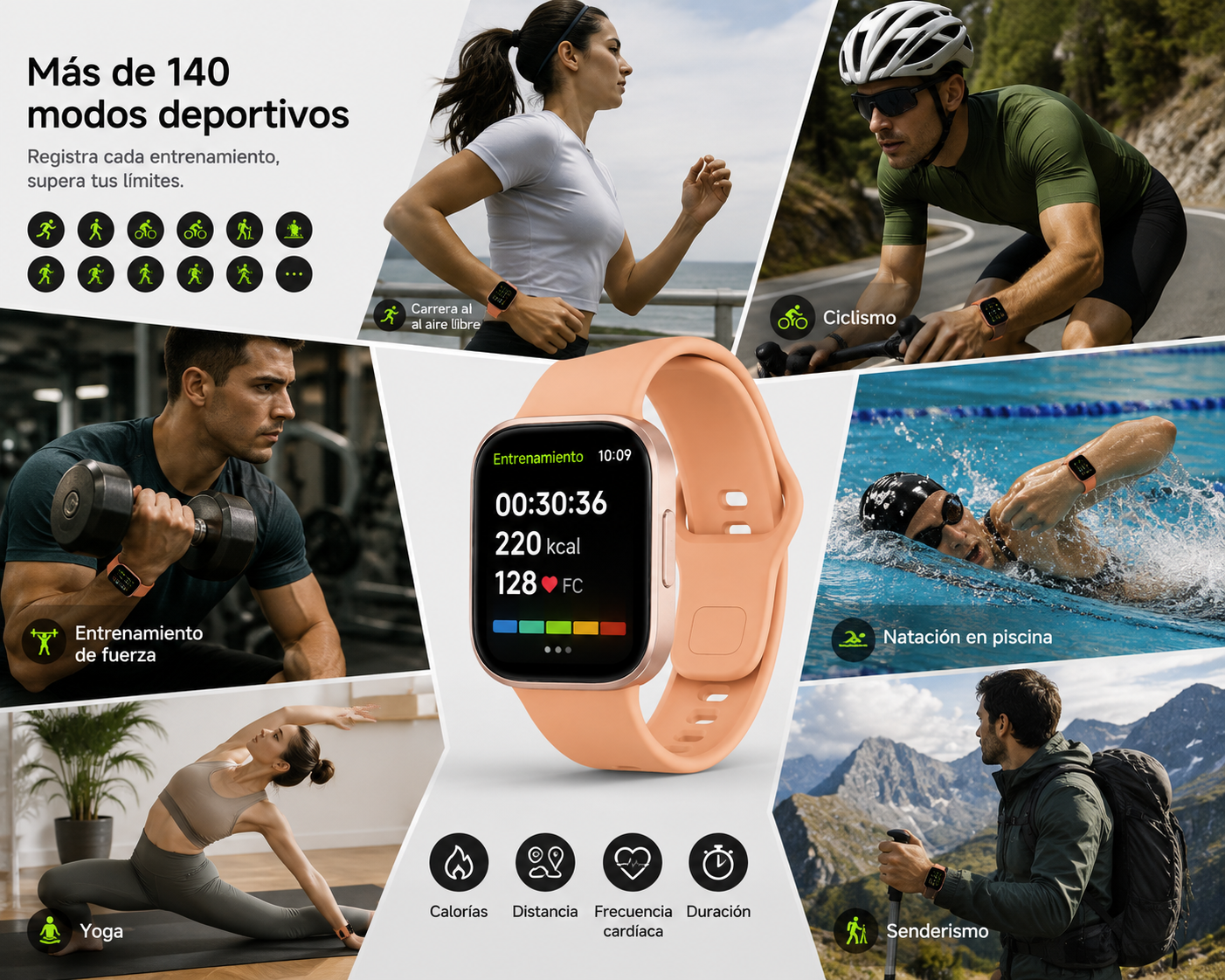 Xiaomi Redmi Watch 6 Active Naranja AMOLED + Llamadas Bluetooth