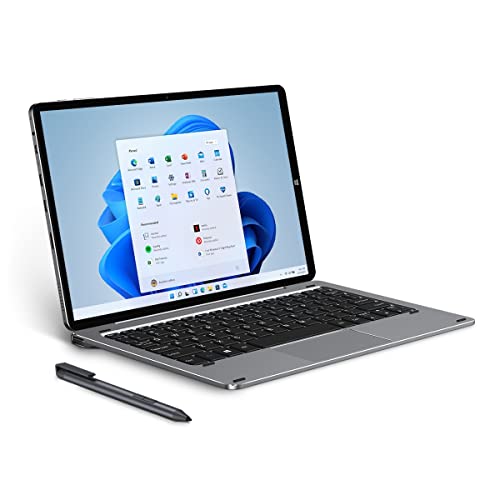 Tablet de 10.1 pulgadas CHUWI Hi10 X con teclado y bolígrafo, 6 GB LPDDR4 128 GB de almacenamiento, visualización táctil de 10 puntos de 1920 x 1200P, Intel Celeron N4120, portátil convertible 2 en 1, WiFi de doble banda, Typc-C, Windows 10, gris