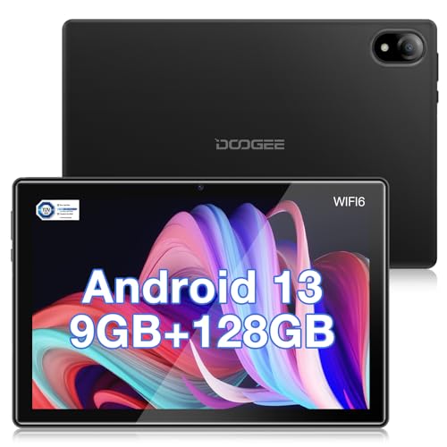 DOOGEE U10 Tablet, 9GB RAM + 128GB ROM(TF 1TB) Android 13 Tableta Quad-Core 2.0 GHz, 10.1" Display | 5060mAh | TÜV Low Bluelight, Widevine L1 | 8MP+5MP | Bluetooth 5.0 | WiFi-6 | OTG - Gray