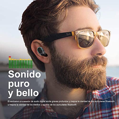 Auricular Bluetooth inalámbrico, Audífonos Inalámbricos con Micrófono, Bluetooth Auriculares .