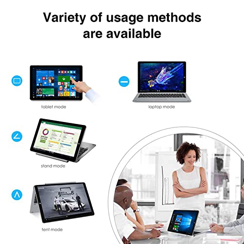 Tablet de 10.1 pulgadas CHUWI Hi10 X con teclado y bolígrafo, 6 GB LPDDR4 128 GB de almacenamiento, visualización táctil de 10 puntos de 1920 x 1200P, Intel Celeron N4120, portátil convertible 2 en 1, WiFi de doble banda, Typc-C, Windows 10, gris