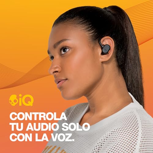 Audífonos Skullcandy Push Active In-Ear Inalámbricos, 43 horas de Batería, Skull-iQ, Habilitados para Alexa, Micrófono, Compatibles con iPhone, Android y Dispositivos Bluetooth, Negro
